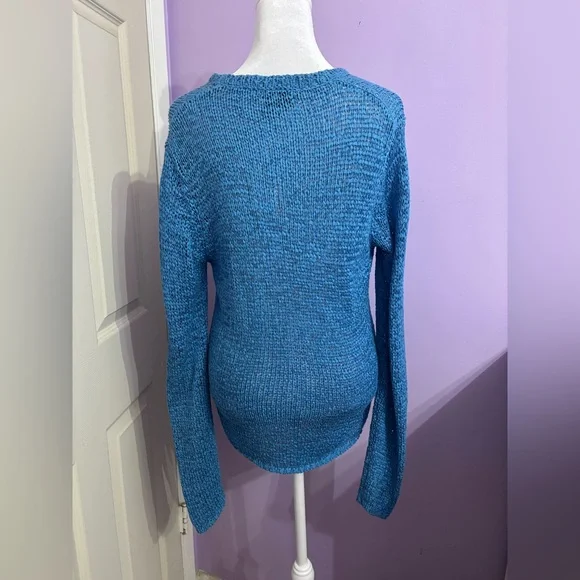 Karen Kane Lifestyle Blue Woven Cardigan - Picture 3 of 4